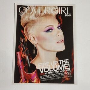 Print Ad PINK CoverGirl Fire up the Volume Mascara P!NK clipping 2000s